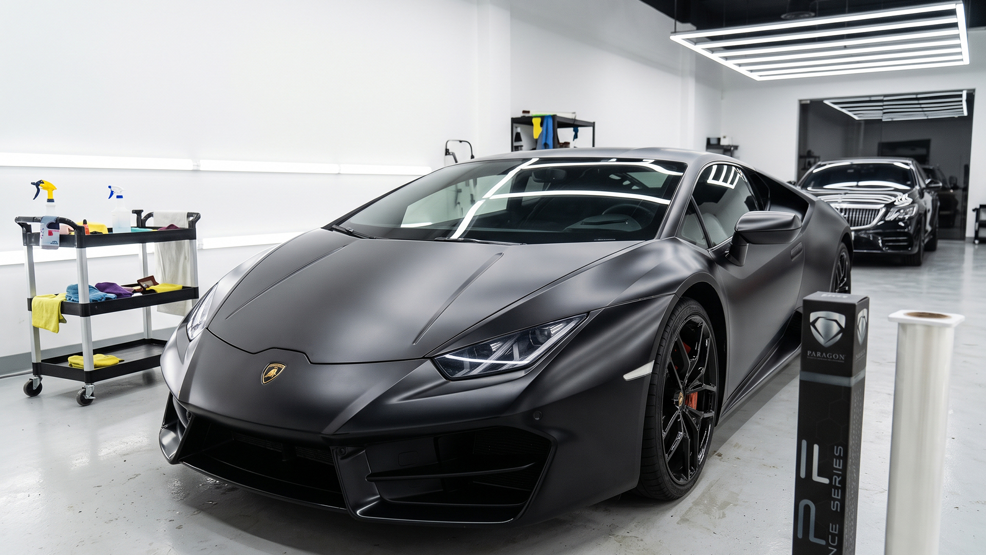 Lamborghini Huracan after Paragon PPF installation, finished satin protected surface